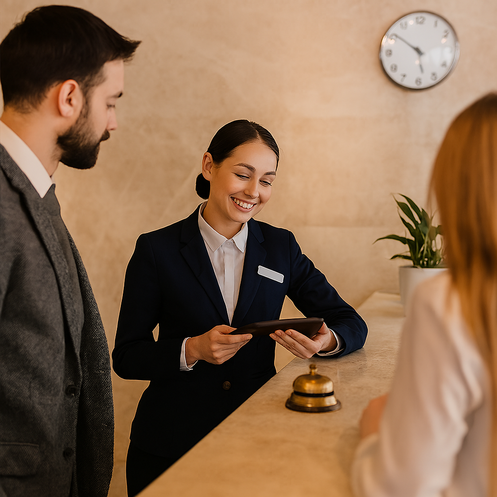 Housekeeping team applying guest privacy principles
