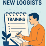 Illustration of a person writing in a training notebook labelled ‘Training’, with the heading ‘New Year, New Loggists’ above, symbolising preparation and skill‑building for crisis log‑keeping.