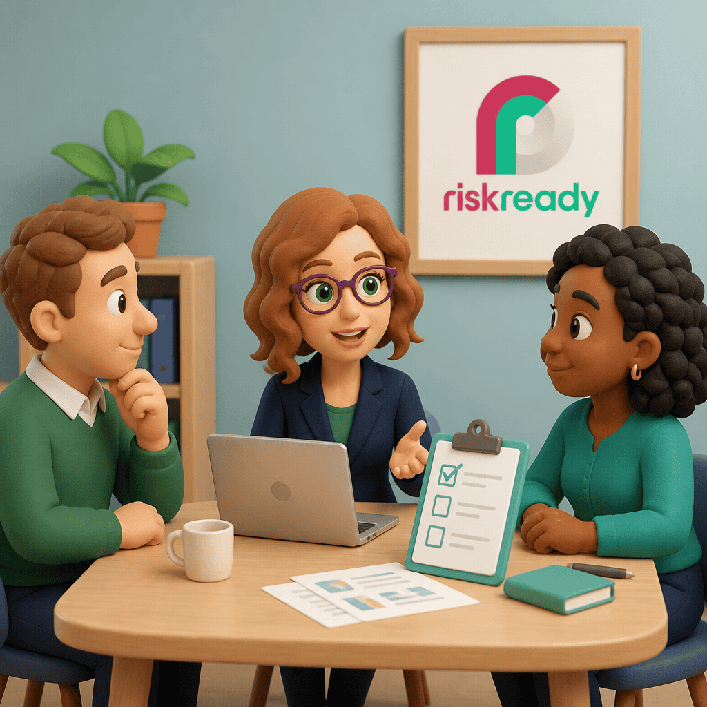 Illustrated scene of a team reviewing supplier documents — representing ISO 27001 supplier management in practice